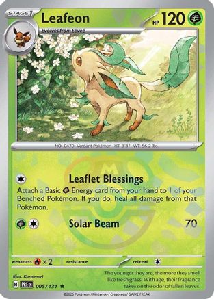 Leafeon (Master Ball Pattern) 005/131 - SV Prismatic Evolutions Holofoil