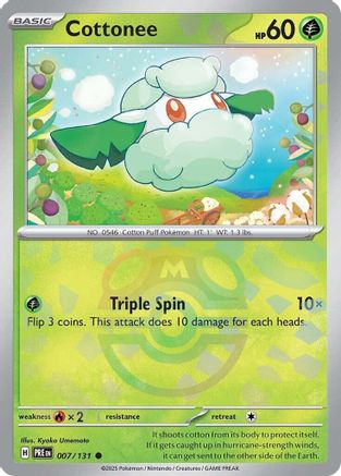 Cottonee (Master Ball Pattern) 007/131 - SV Prismatic Evolutions Holofoil