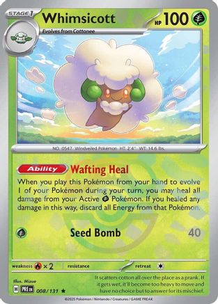 Whimsicott (Master Ball Pattern) 008/131 - SV Prismatic Evolutions Holofoil