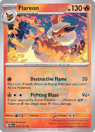 Flareon (Master Ball Pattern) 013/131 - SV Prismatic Evolutions Holofoil