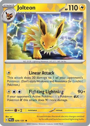 Jolteon (Master Ball Pattern) 029/131 - SV Prismatic Evolutions Holofoil