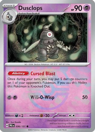 Dusclops (Master Ball Pattern) 036/131 - SV Prismatic Evolutions Holofoil