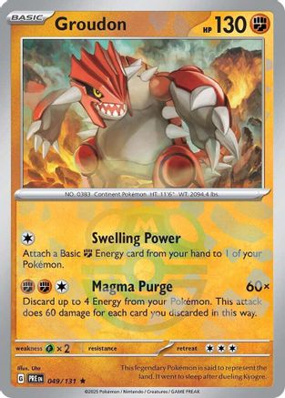 Groudon (Master Ball Pattern) 049/131 - SV Prismatic Evolutions Holofoil