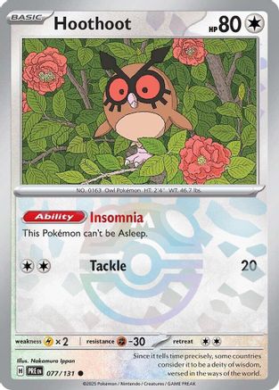Hoothoot (Master Ball Pattern) 077/131 - SV Prismatic Evolutions Holofoil
