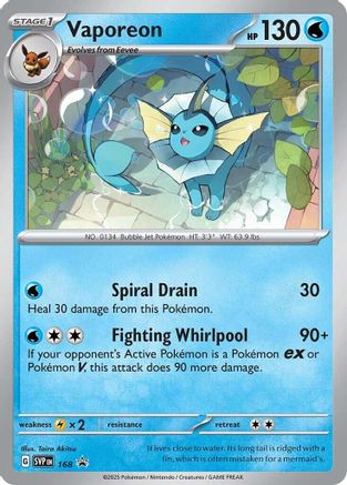 Vaporeon 168 - SV Scarlet & Violet Promo Cards Holofoil