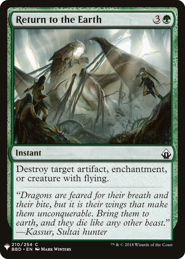Return to the Earth (LIST-BBD-210) - The List