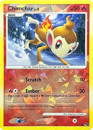 Chimchar (Cracked Ice Holo) 012/017 - POP Series 8 Holofoil
