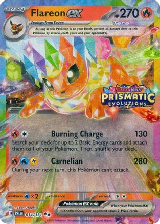 Flareon ex (Prismatic Evolutions Stamp) 014/131 - Miscellaneous Cards & Products Holofoil
