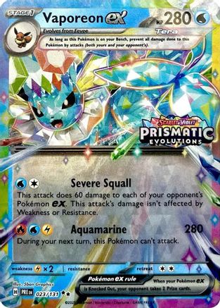 Vaporeon ex (Prismatic Evolutions Stamp) 023/131 - Miscellaneous Cards & Products Holofoil