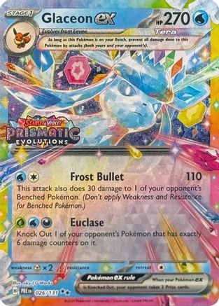 Glaceon ex (Prismatic Evolutions Stamp) 026/131 - Miscellaneous Cards & Products Holofoil