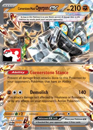 Cornerstone Mask Ogerpon ex 112 - Prize Pack Series Cards Holofoil