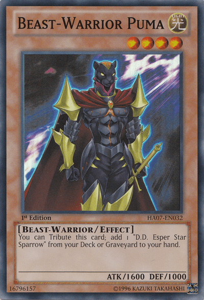 Beast-Warrior Puma [HA07-EN032] Super Rare - Josh's Cards