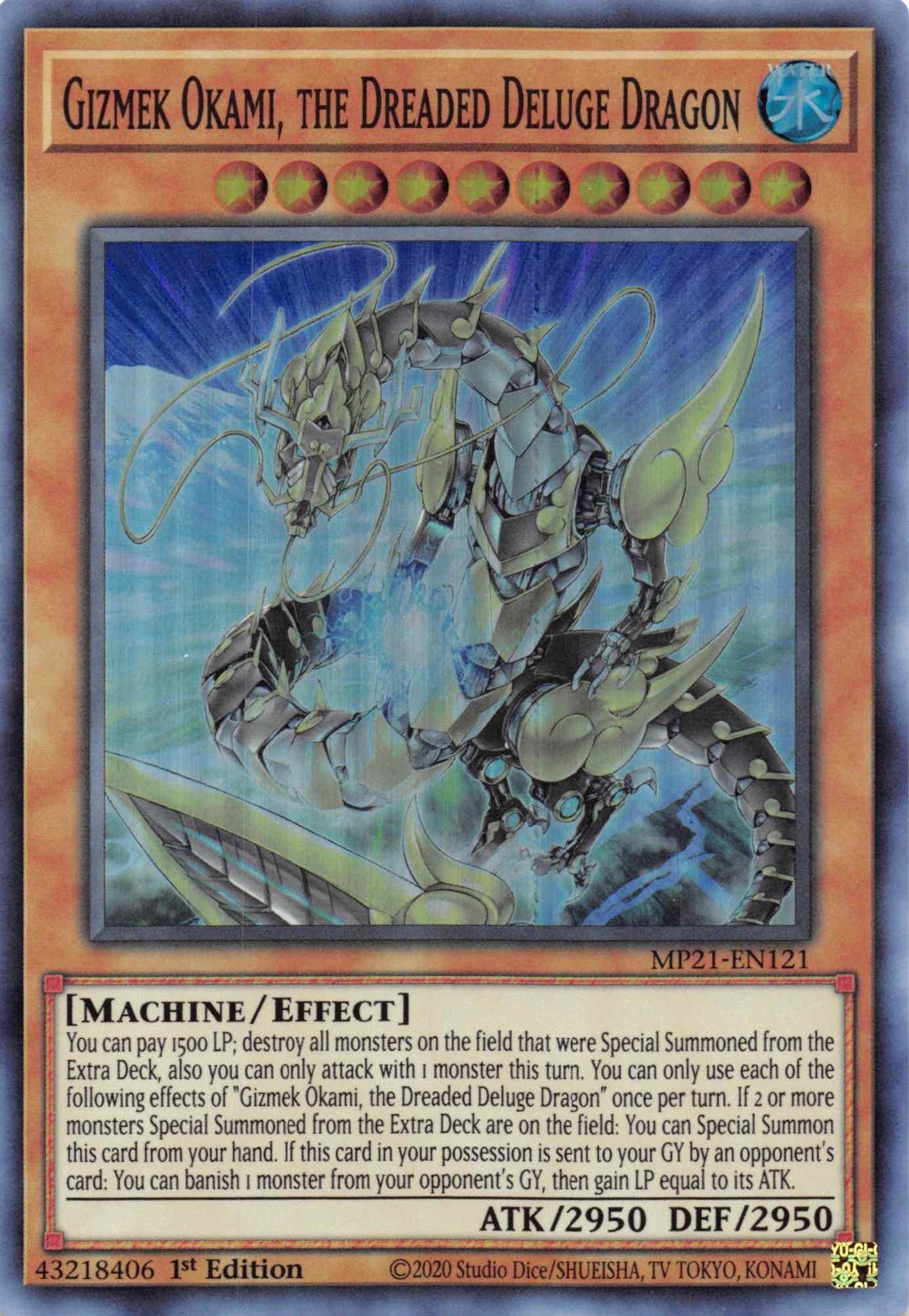 Gizmek Okami, the Dreaded Deluge Dragon [MP21-EN121] Super Rare - Josh's Cards