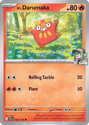 N's Darumaka 026/159 - SV09 Journey Together Reverse Holofoil