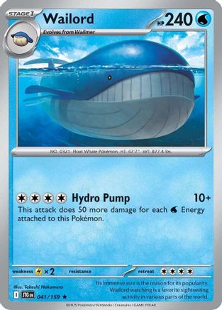 Wailord 041/159 - SV09 Journey Together Reverse Holofoil