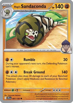 Hop's Sandaconda 087/159 - SV09 Journey Together Reverse Holofoil