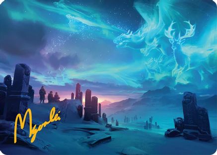 Auroral Procession Art Card (20/54) (Gold-Stamped Signature) (AATDM-020) - Art Series: Tarkir: Dragonstorm