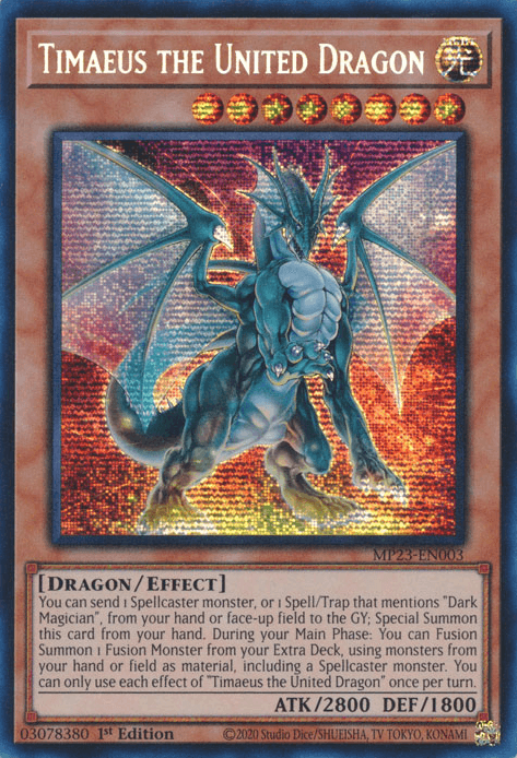 Timaeus the United Dragon [MP23-EN003] Prismatic Secret Rare - Josh's Cards
