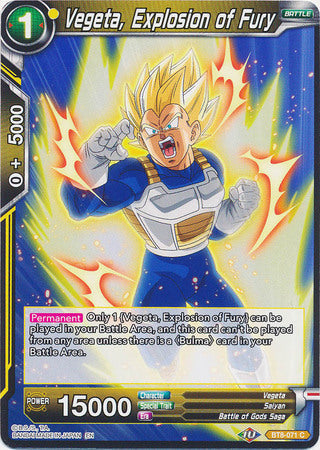 Vegeta, Explosion of Fury (BT8-071) [Malicious Machinations] Parallel Foil