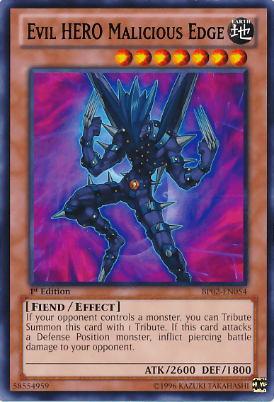 Evil HERO Malicious Edge [BP02-EN054] Rare - Josh's Cards