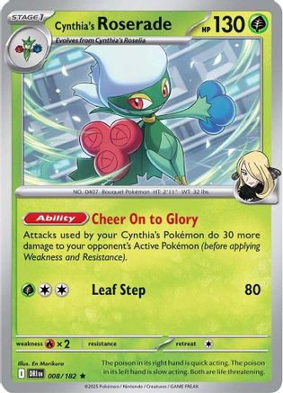 Cynthia's Roserade 008 - SV10 Destined Rivals Holofoil