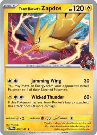 Team Rocket's Zapdos 070 - SV10 Destined Rivals Reverse Holofoil