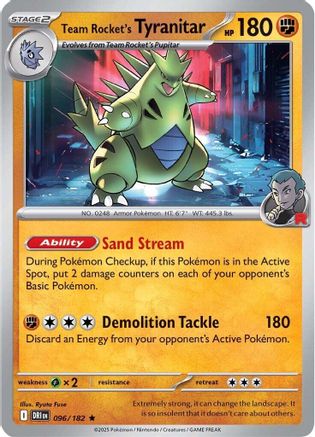 Team Rocket's Tyranitar 096 - SV10 Destined Rivals Reverse Holofoil