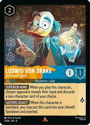 Ludwig Von Drake - All-Around Expert (7/204) - Reign of Jafar Cold Foil