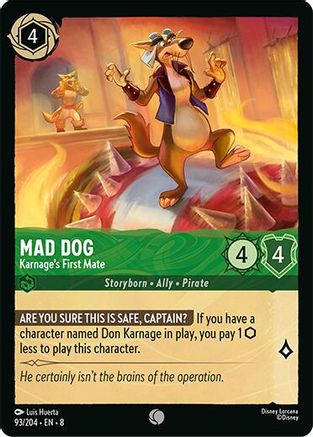 Mad Dog - Karnage's First Mate (93/204) - Reign of Jafar Cold Foil