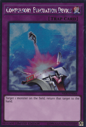 Compulsory Evacuation Device [NKRT-EN044] Platinum Rare - Josh's Cards