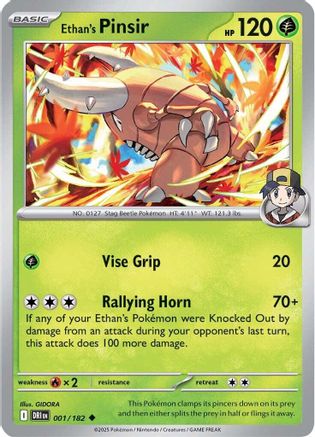 Ethan's Pinsir 001 - SV10 Destined Rivals Reverse Holofoil