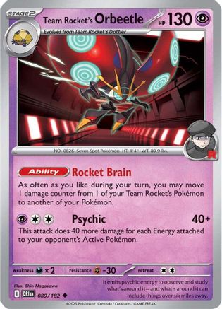 Team Rocket's Orbeetle 089/182 - SV10 Destined Rivals Reverse Holofoil