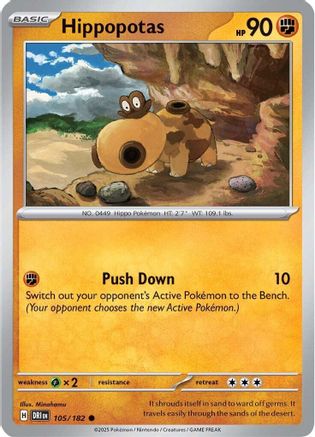 Hippopotas 105 - SV10 Destined Rivals Reverse Holofoil