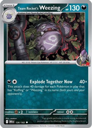 Team Rocket's Weezing 126/182 - SV10 Destined Rivals