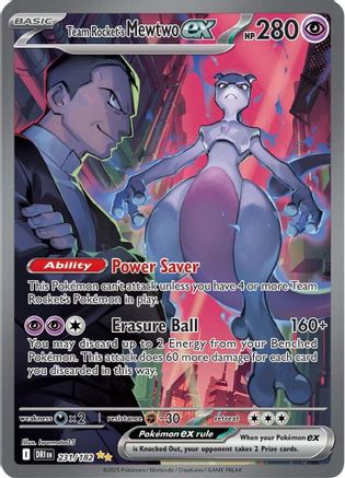 Team Rocket's Mewtwo ex 231/182 - SV10 Destined Rivals Holofoil