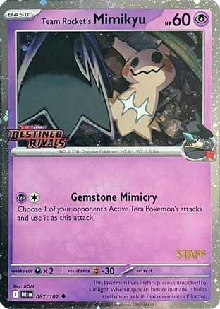 Team Rocket's Mimikyu (Prerelease) [Staff] 087 - Miscellaneous Cards & Products Holofoil