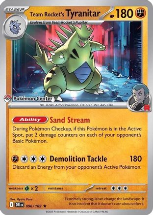 Team Rocket's Tyranitar (Pokemon Center Exclusive) 096 - Miscellaneous Cards & Products