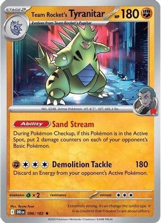 Team Rocket's Tyranitar (Non-holo) 096 - Deck Exclusives