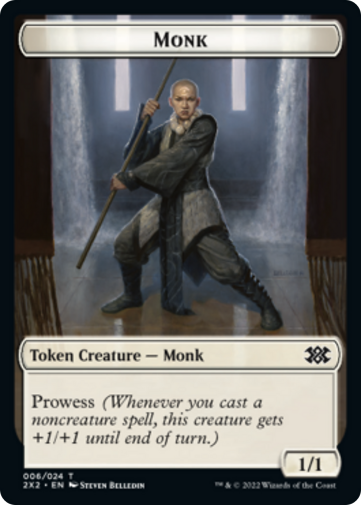 Faerie Rogue // Monk Double-Sided Token [Double Masters 2022 Tokens] Foil
