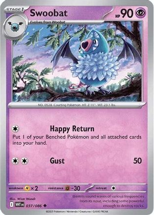 Swoobat 037/086 - SV White Flare Reverse Holofoil