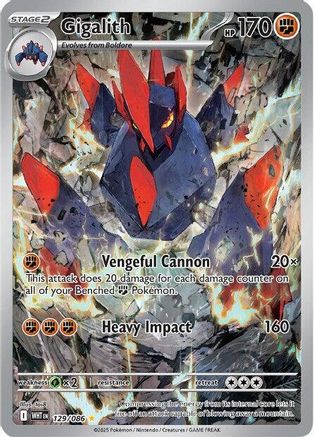 Gigalith 129/086 - SV White Flare Holofoil