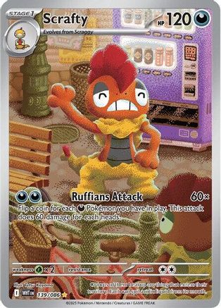 Scrafty 139/086 - SV White Flare Holofoil