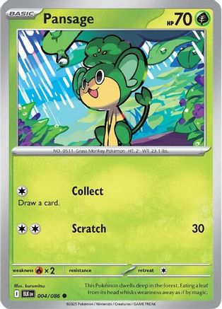 Pansage 004/086 - SV Black Bolt Reverse Holofoil