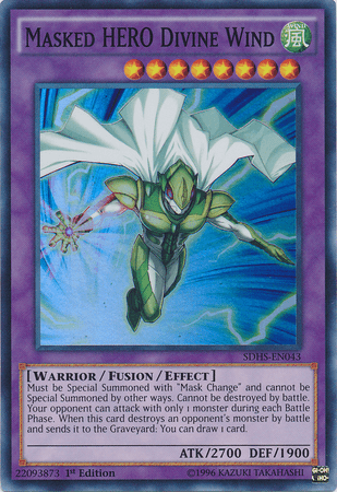 Masked Hero Divine Wind [SDHS-EN043] Super Rare - Josh's Cards
