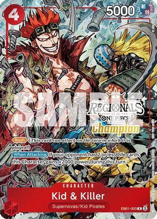 Kid & Killer (Offline Regional Champion Card Set 2025 Vol.2) (EB01-003) - One Piece Promotion Cards Foil