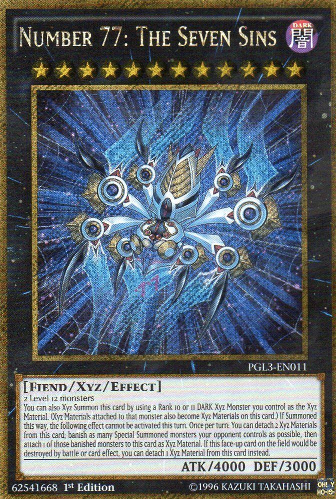Number 77: The Seven Sins [PGL3-EN011] Gold Secret Rare - Josh's Cards