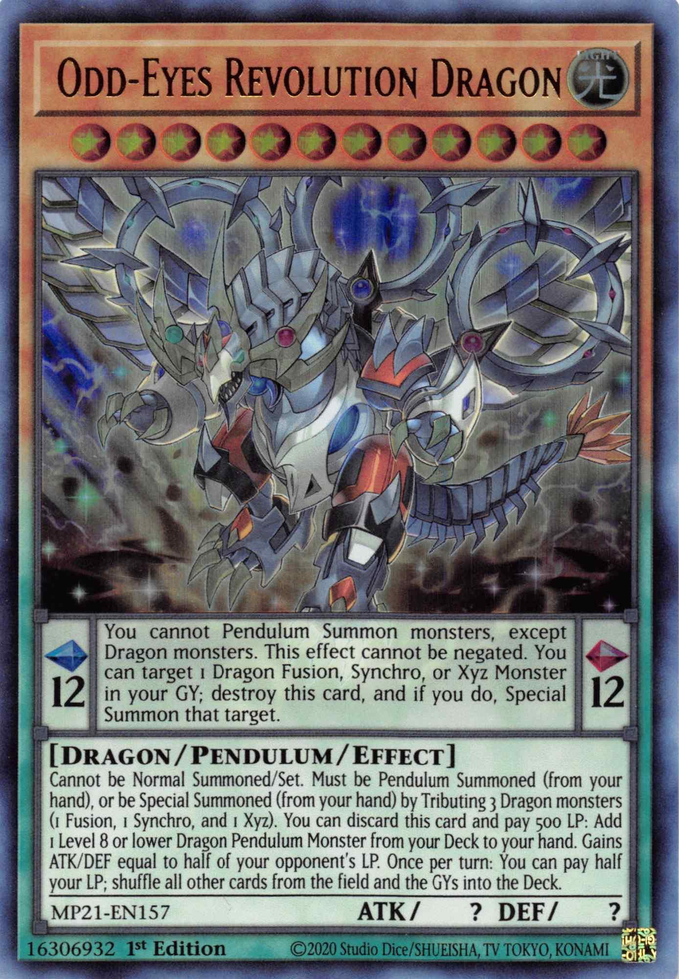 Odd-Eyes Revolution Dragon [MP21-EN157] Ultra Rare - Josh's Cards