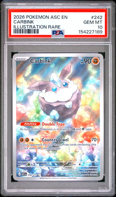 Carbink Ascended Heroes 242/217 PSA 10