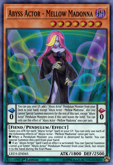 Abyss Actor - Mellow Madonna [LED3-EN045] Super Rare - Josh's Cards