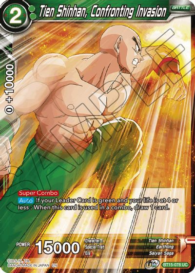 Tien Shinhan, Confronting Invasion (BT15-078) [Saiyan Showdown] Parallel Foil